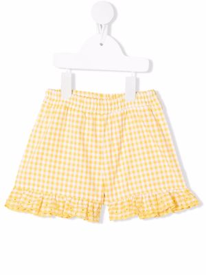 Monnalisa gingham-print shorts - Yellow