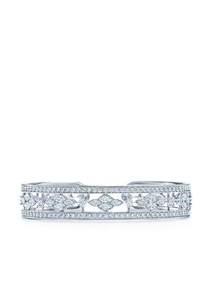 KWIAT 18kt white gold diamond Trellis cuff bangle - Silver