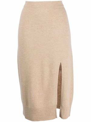 Lorena Antoniazzi straight-leg knitted skirt - Neutrals