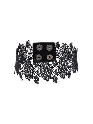 Manokhi cotton lace choker necklace - Black
