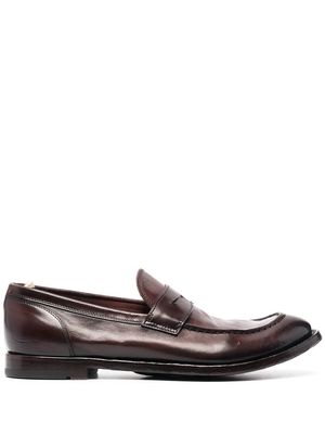 Officine Creative Anatomia leather penny loafers - Red