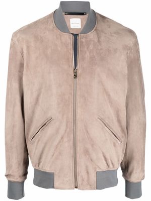 PAUL SMITH suede bomber jacket - Brown