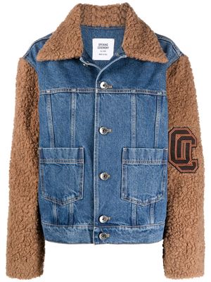 Opening Ceremony teddy sleeve denim jacket - Blue