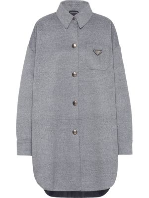 Prada single-breasted cashgora coat - Grey