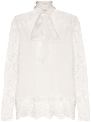 Faith Connexion Lace detail pussy bow blouse - White