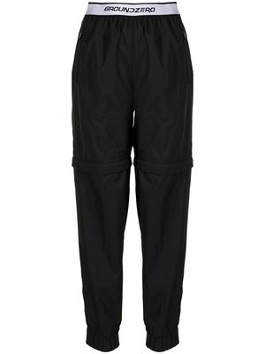 Ground Zero logo-waistband trousers - Black