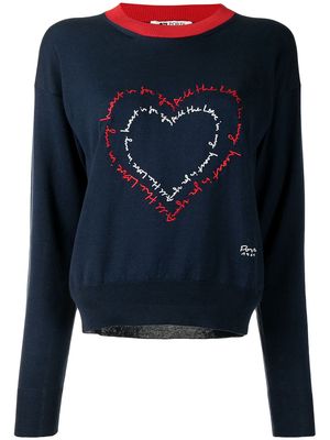 Ports 1961 heart-embroidered jumper - Blue