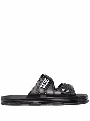 Gcds logo-lettering flat sandals - Black
