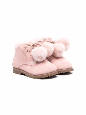 Age of Innocence pompom detail boots - Pink