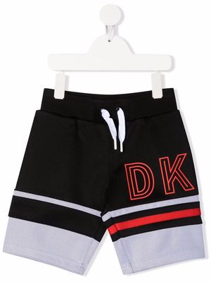 Dkny Kids logo-print track shorts - Black