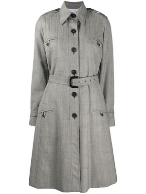 Christian Dior 2000s check print trench coat - Grey