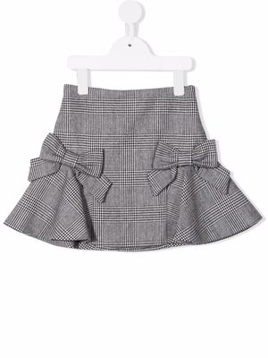 Lapin House plaid bow detail skirt - White