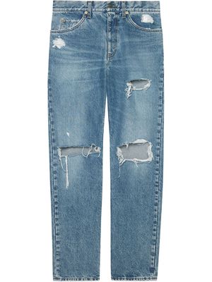 Gucci distressed straight-leg jeans - Blue