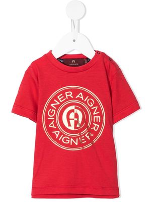 Aigner Kids logo-print short-sleeve T-shirt - Red