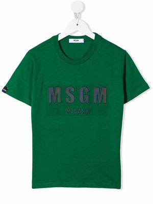 MSGM Kids logo-print cotton T-shirt - Green