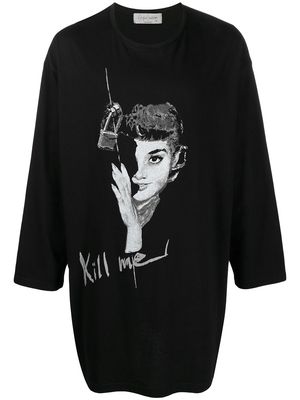 Yohji Yamamoto graphic-print cotton T-shirt - Black