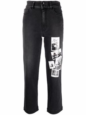 Love Moschino mid-rise cropped jeans - Black