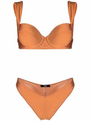 Noire Swimwear shiny finish bikini set - Orange