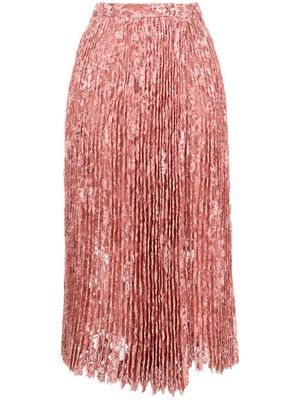 Ermanno Scervino floral-lace pleated skirt - Red