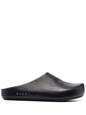Marni textured-leather clog slippers - Black
