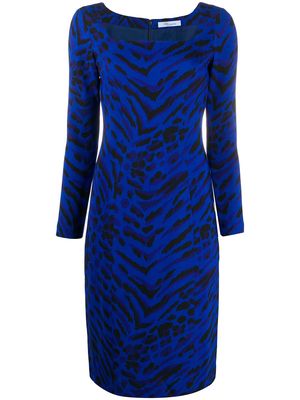 Blumarine zebra print dress - Blue