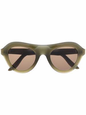 Lapima Andrea round frame sunglasses - Green