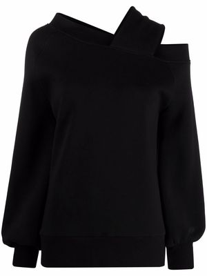 Atu Body Couture x Ioana Ciolacu balloon-sleeve off-shoulder sweatshirt - Black
