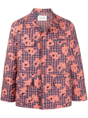 HENRIK VIBSKOV floral-print button-up denim jacket - Orange