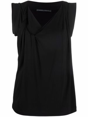 Alberta Ferretti sleeveless V-neck blouse - Black
