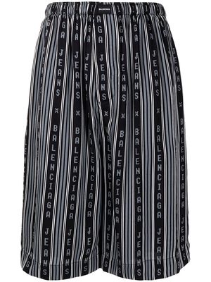 Balenciaga striped knee-length shorts - Black