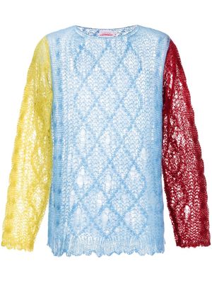 Charles Jeffrey Loverboy colour-block loose-knit jumper - Blue