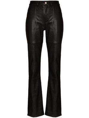 Wandler Aster straight-leg leather trousers - Black