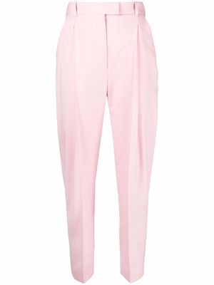 Alexander McQueen high-waisted tapered trousers - Pink