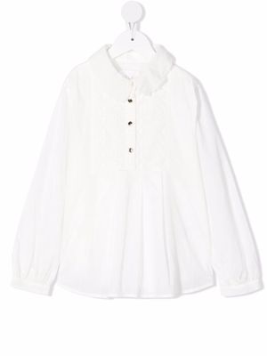 Chloé Kids embroidered cotton blouse - White