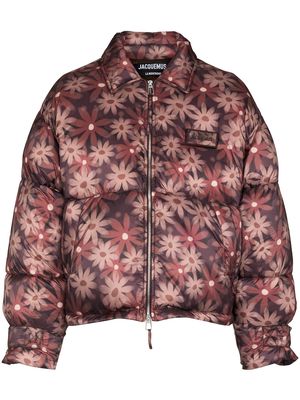 Jacquemus floral print padded jacket - Brown
