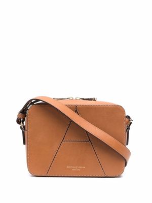 Aspinal Of London contrast stitching crossbody bag - Brown