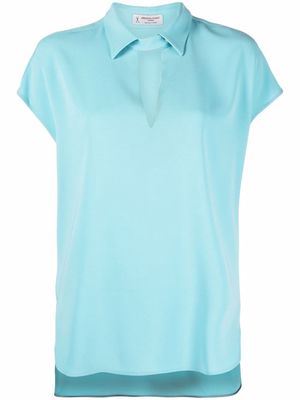 Alberto Biani short-sleeve collared blouse - Blue