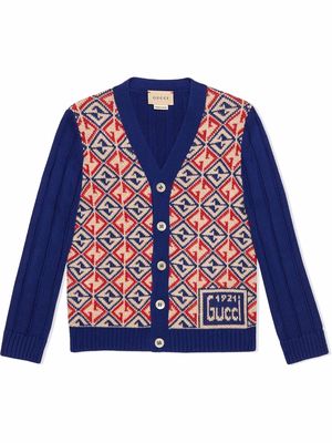 Gucci Kids button-up ribbed cardigan - Blue