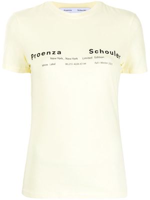 Proenza Schouler White Label logo-print T-shirt - Yellow