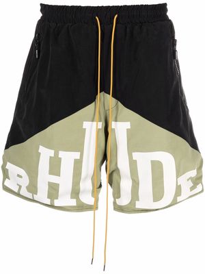 Rhude logo-print track shorts - Black