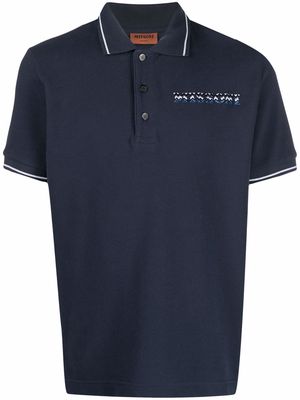 Missoni chest logo-patch polo shirt - Blue