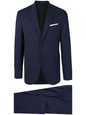 Neil Barrett notched lapels tailored suit - Blue