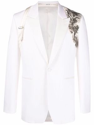 Alexander McQueen sequined silk blazer - White