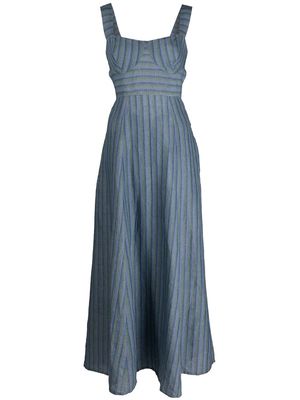 Le Sirenuse striped denim maxi dress - Blue
