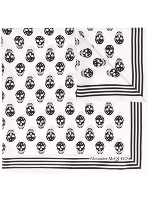 Alexander McQueen Biker Skull print scarf - White