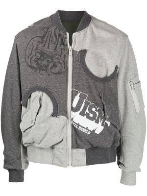 Undercoverism reversible logo-print bomber jacket - Grey