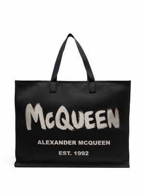 Alexander McQueen Graffiti logo tote - Black