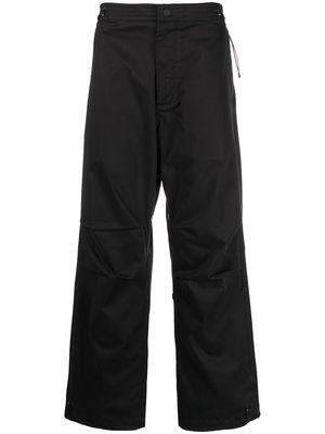 Maharishi embroidered-detail cotton-blend trousers - Black
