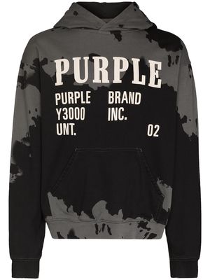 Purple Brand logo-print long-sleeve hoodie - Black