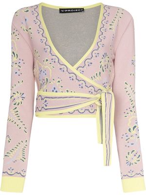 Y/Project jacquard knitted cardigan - Pink